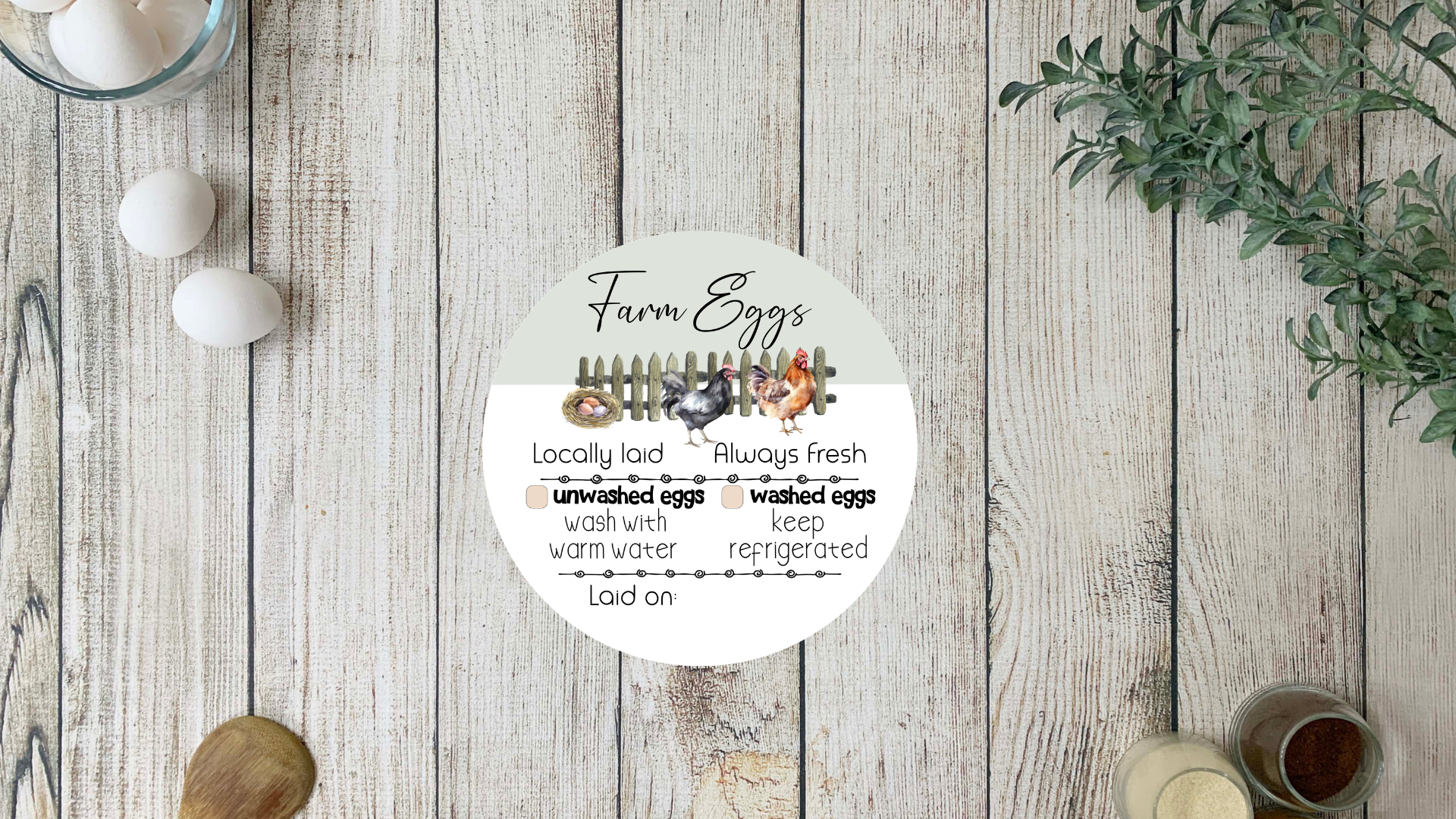 4 Egg Carton Stickers - Washed Unwashed Eggs - Image 2