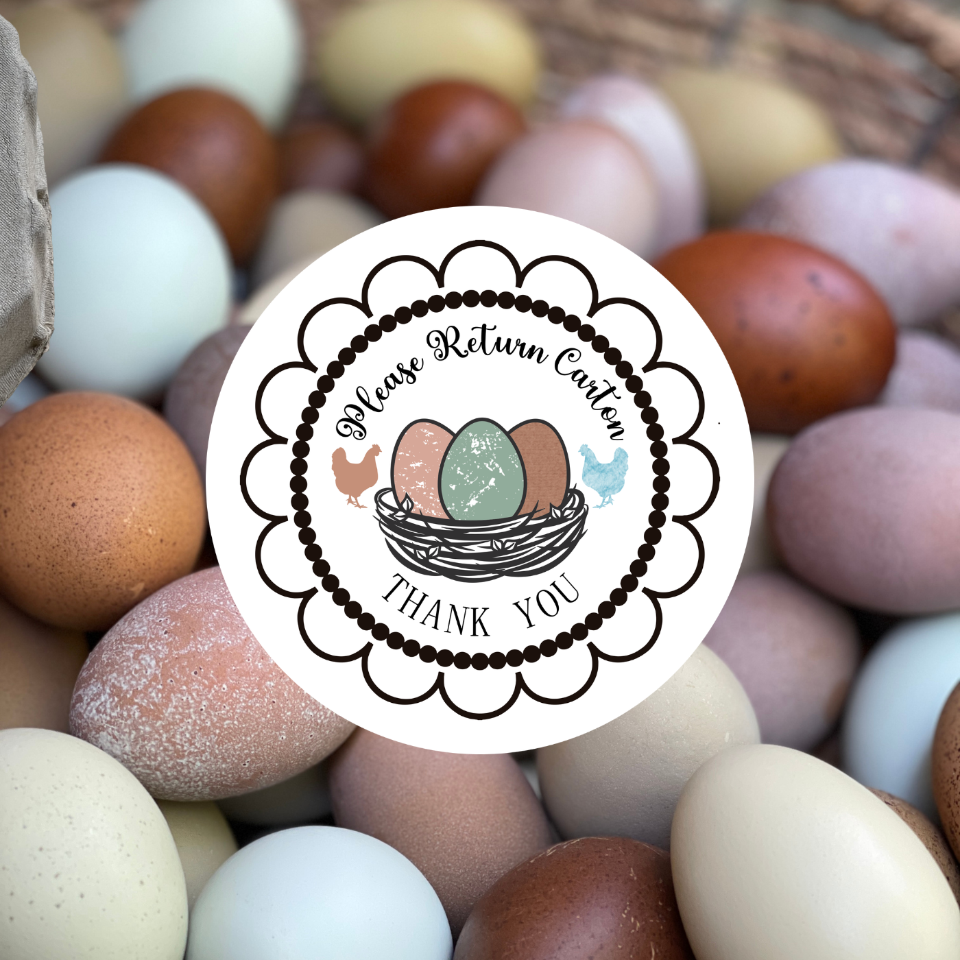 Rainbow_01C Return Carton Stickers - Rainbow Eggs