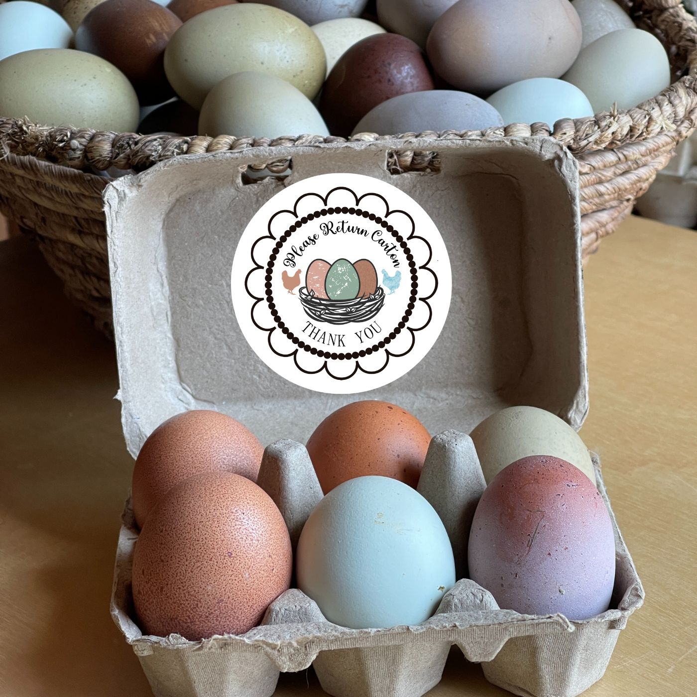 rAINBOW_01 Return Carton Stickers - Rainbow Eggs - Image 2